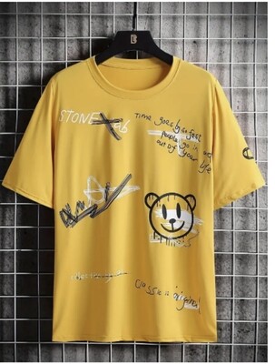 ​Men&#39;s Stylish Cartoon Bear And Slogan T-Shirt