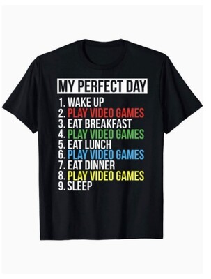 Tees For Men, Funny &#39;My Perfect Day&#39; Print T Shirt
