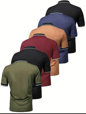 6pcs Summer Men&#39;s Sleeve Golf T-shirt,
