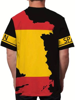 Spain Men&#39;s Crew Neck Short Sleeve T-shirt,