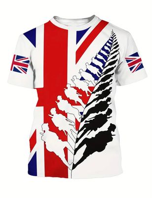 UK Flag Men&#39;s Crew Neck Short Sleeve T-shirt,