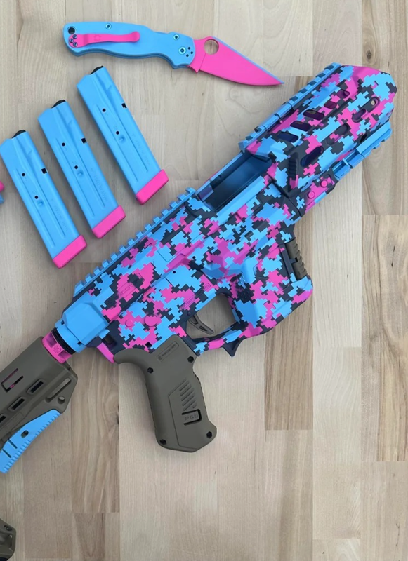 Recover Tactical PIXPBST01 P-IX+Basic PG9 - Pink and Blue DigiCam Cerakote with FDE Accent