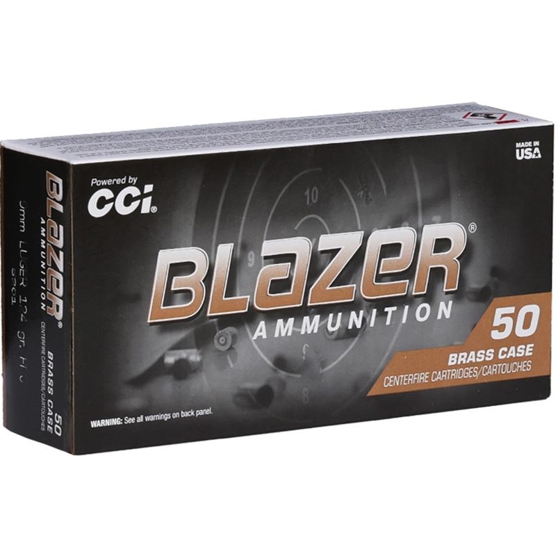 CCI Blazer Brass 9mm Luger Ammunition 124 Grain Full Metal Jacket - 1000 Rounds