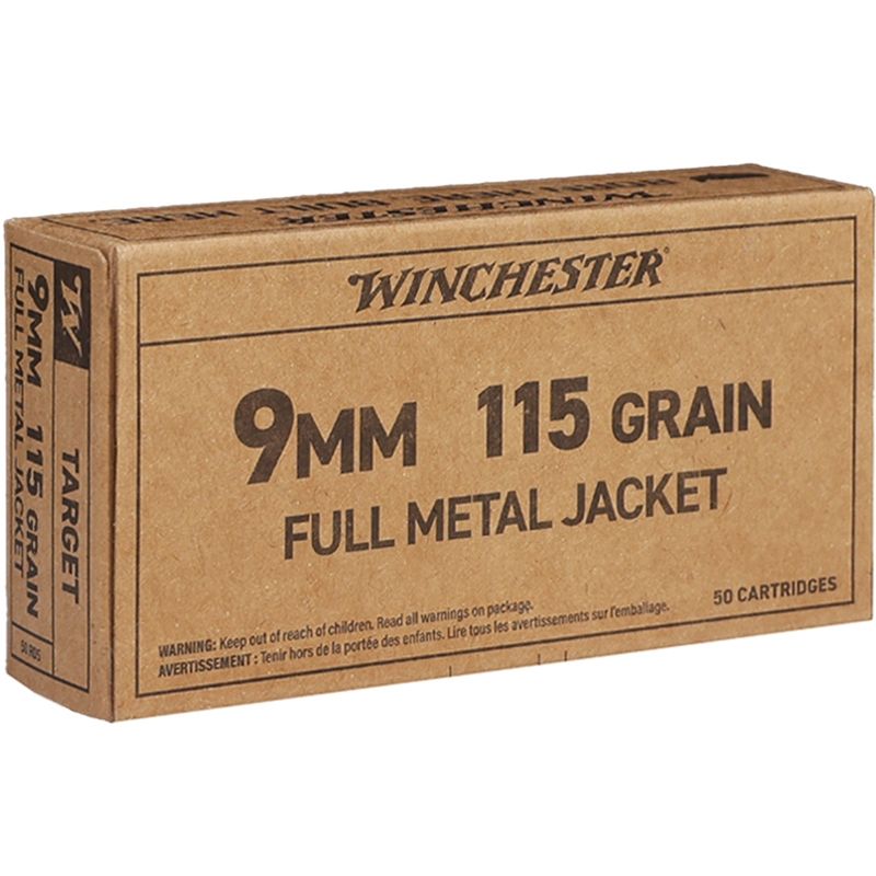 Winchester Service Grade 9mm FMJ, 115gr - 500 Rounds