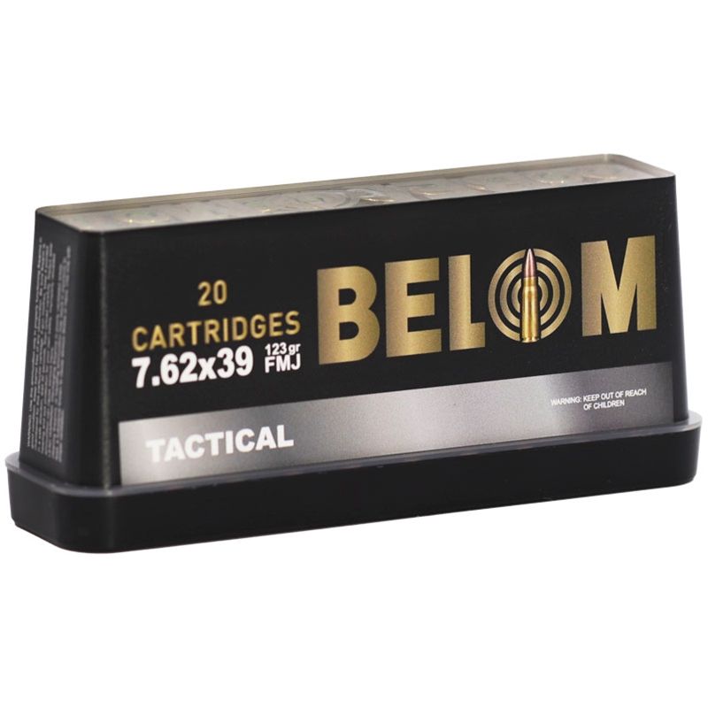 Belom 7.62x39 Brass, 123gr, FMJ Ammo - Case of 480 Rounds