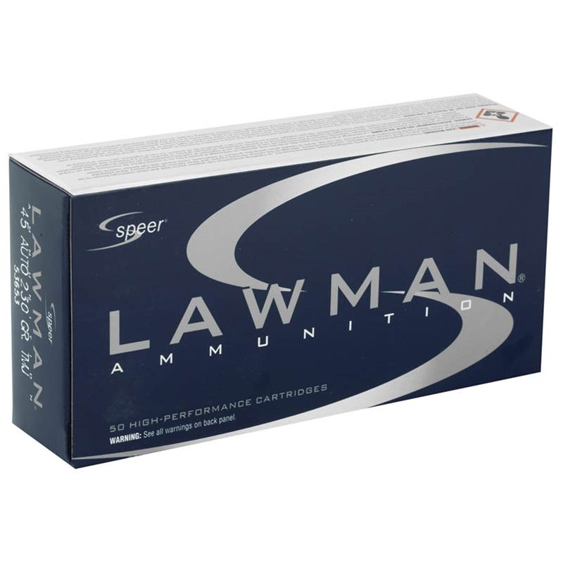 Speer Lawman 45 ACP Auto Ammunition 230 Grain Total Metal Jacket - 900 Rounds