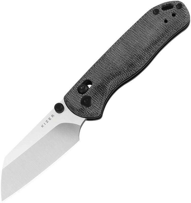 Kizer Drop Bear 2 Clutch Lock, Black Canvas Micarta