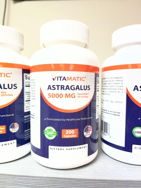 Vitamatic Astragalus 5000mg Equivalent Serving, 10:1 Extract, 200ct