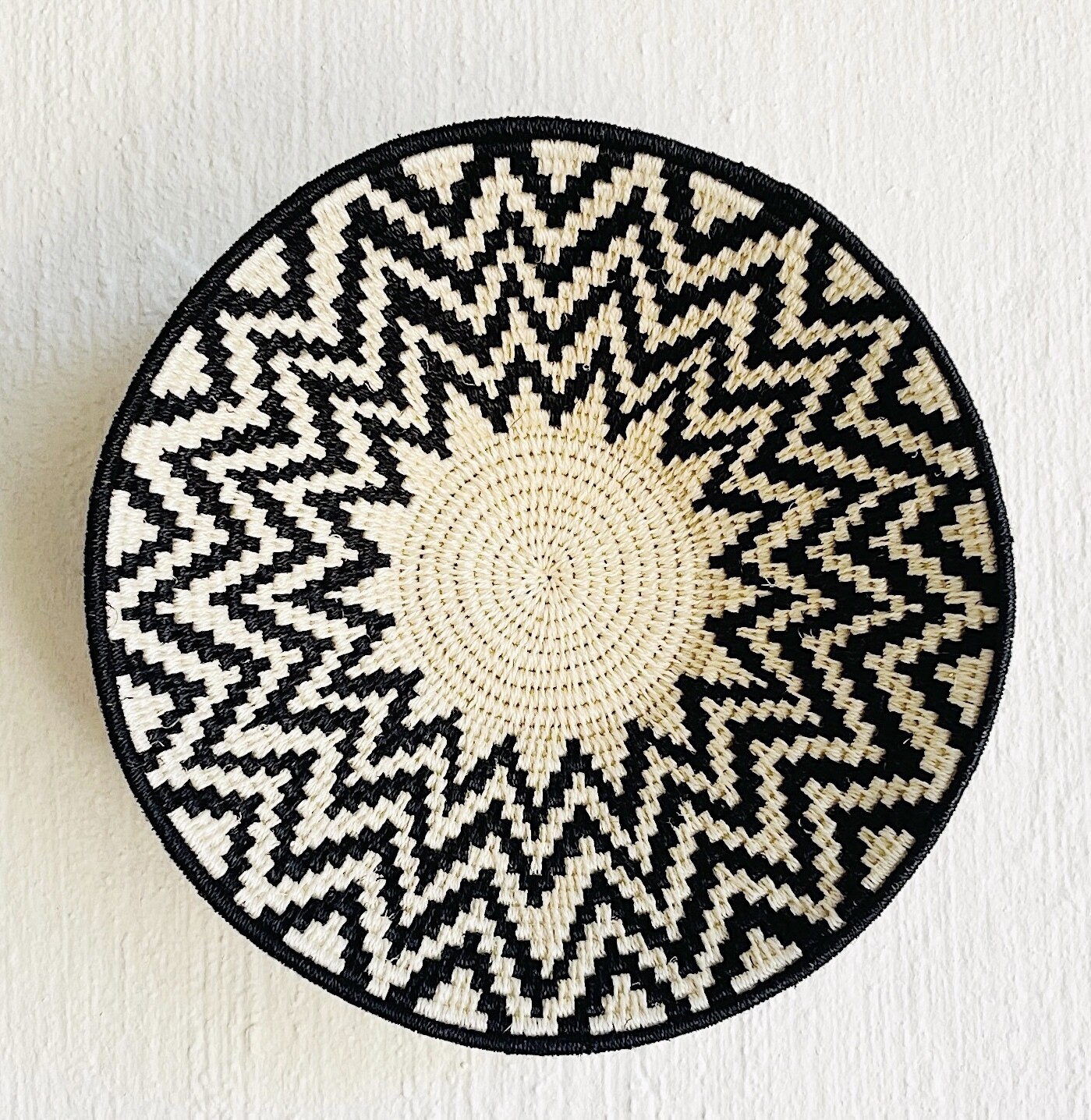 Swaziland Basket - Traditional Protea (B/W)