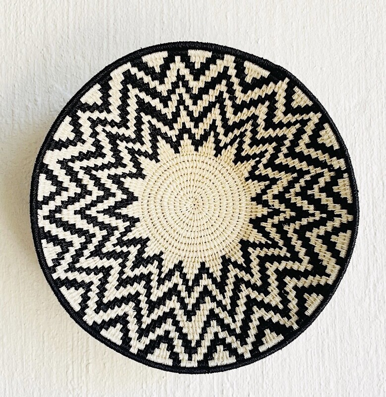 Swaziland Basket - Traditional Protea (B/W)