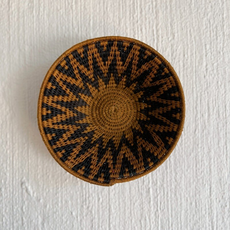 Swaziland Basket Inverted Protea Brown Motif
