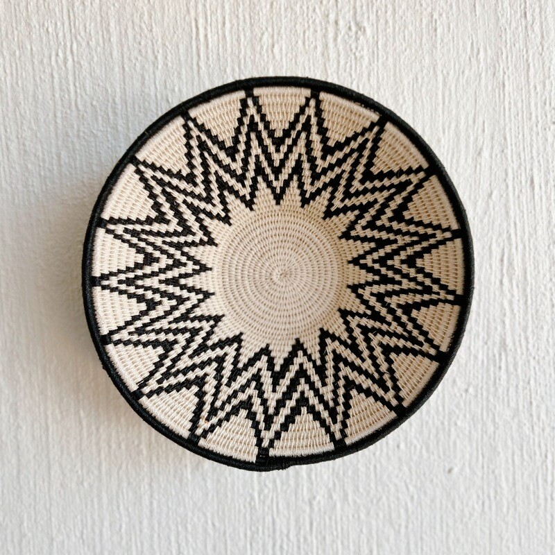 Swaziland Basket - Traditional Zigzag (B/W)