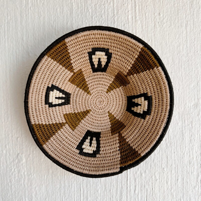 Swaziland Basket - Spearhead Brown Motif
