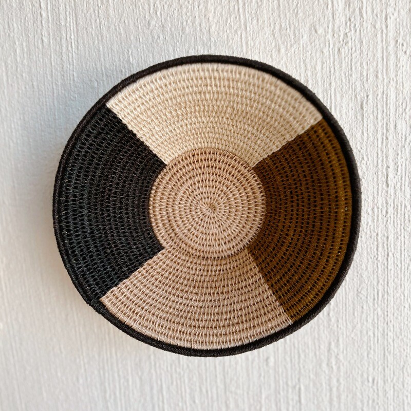Swaziland Basket - Half and Half Brown Motif