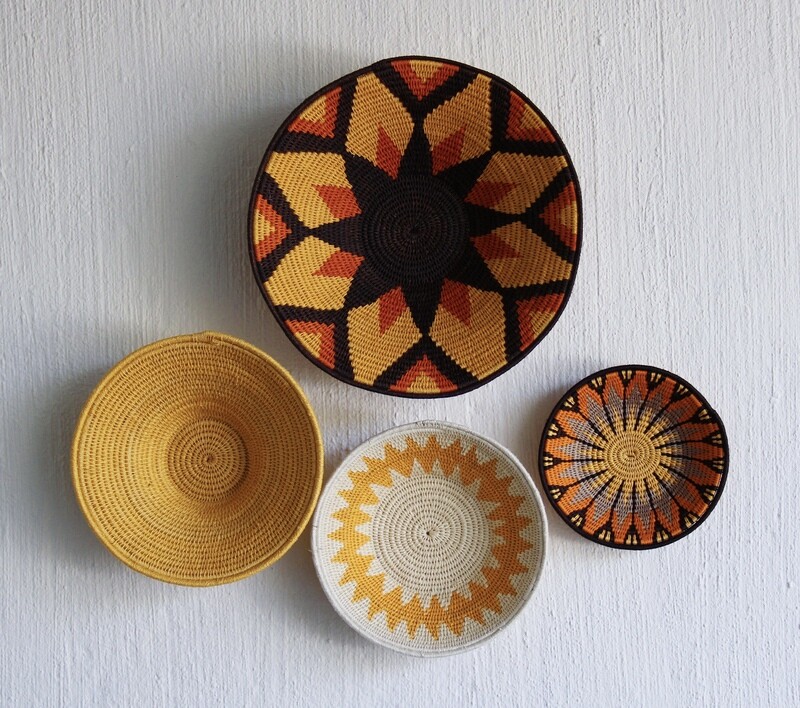 Swazi Wall Basket Set - Sunshine S1