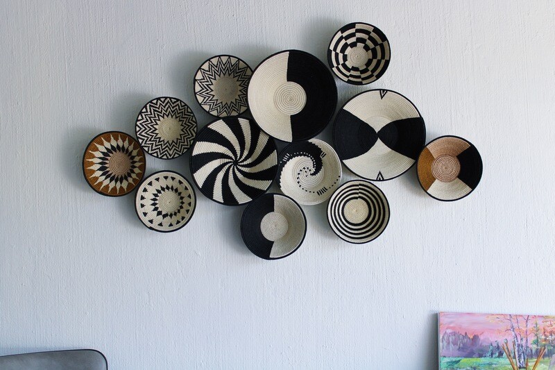 Swazi Wall Basket Set - Combo Earth Tone Zebra S1
