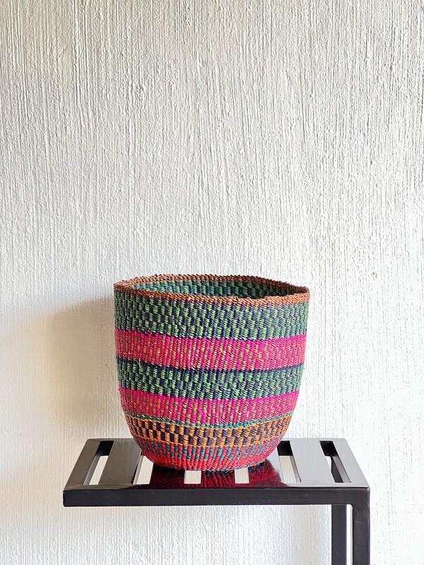 Bolga Planter - Pink &amp; Green