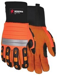 MCR Safety Mechanics Gloves Hi-Visibility corded palm and reflective back