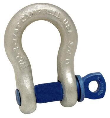 1/4&quot; Anchor Shackle, Screw Pin, Forged Carbon Steel, Galvanized