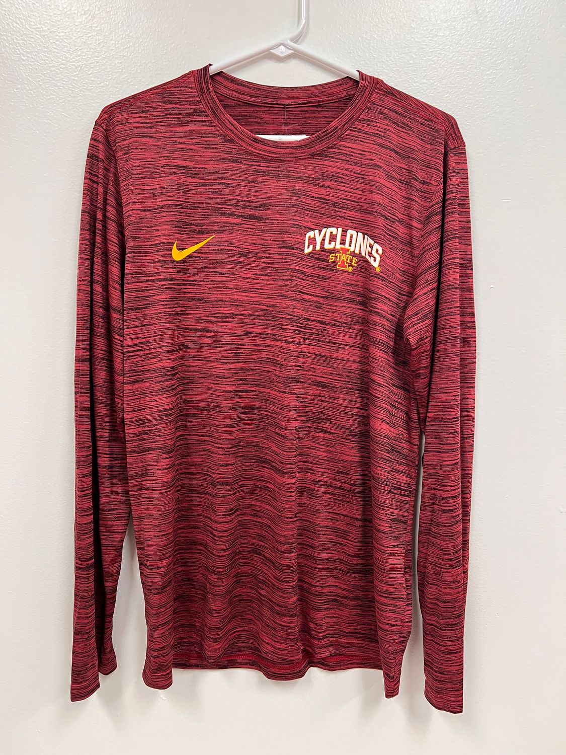 Nike Cyclones  I-State Cardinal Heather Dri-Fit Long Sleeve T-Shirt