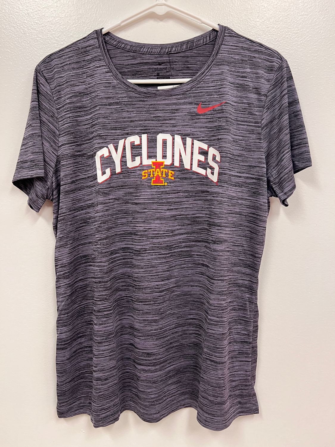 Women&#39;s Nike Cyclones I-State Grey Heather Dri-Fit Short Sleeve T-shirt