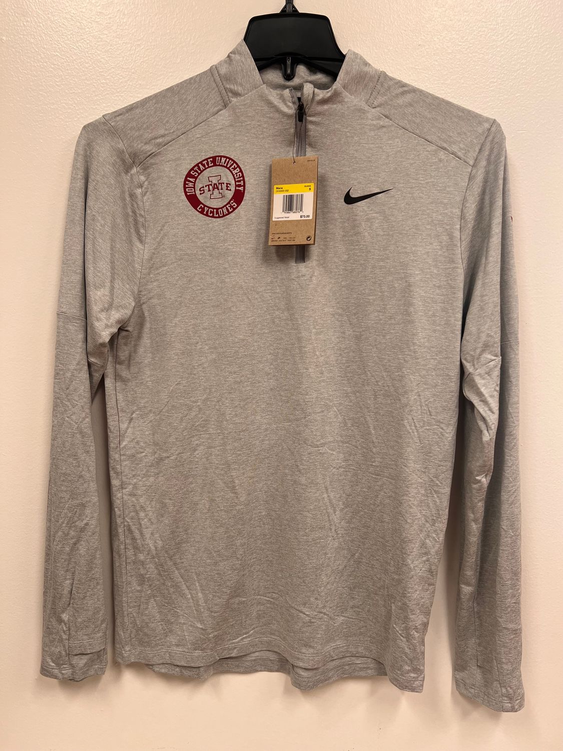 Nike I-State ISU Cyclones Circle Light Gray Quarter Zip