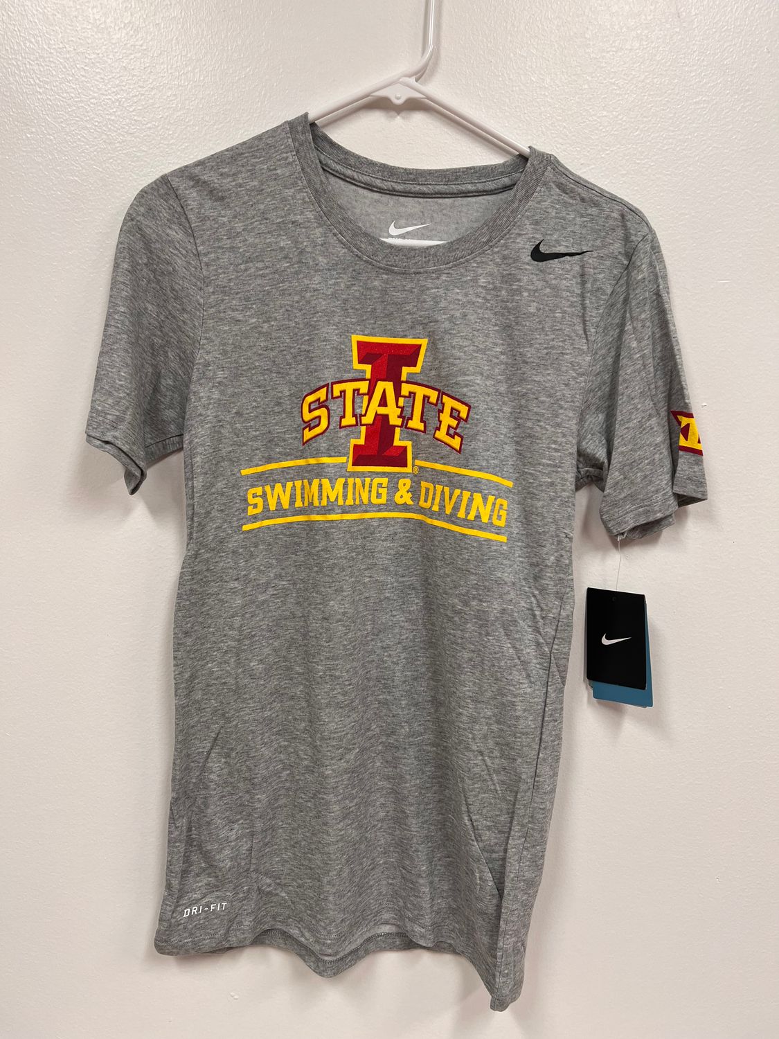 Women&#39;s Nike Gray I-State Swimming and Diving Short Sleeve T-Shirt