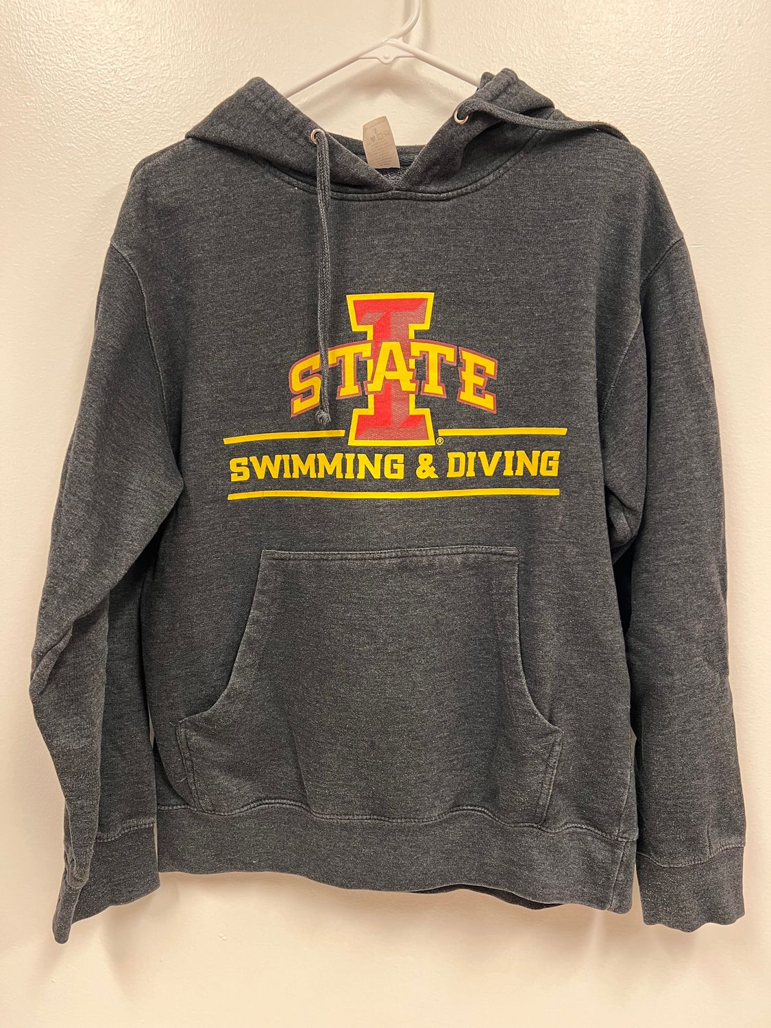 Dark Gray Distressed I-State Swimming &amp; Diving Hooded Sweatshirt