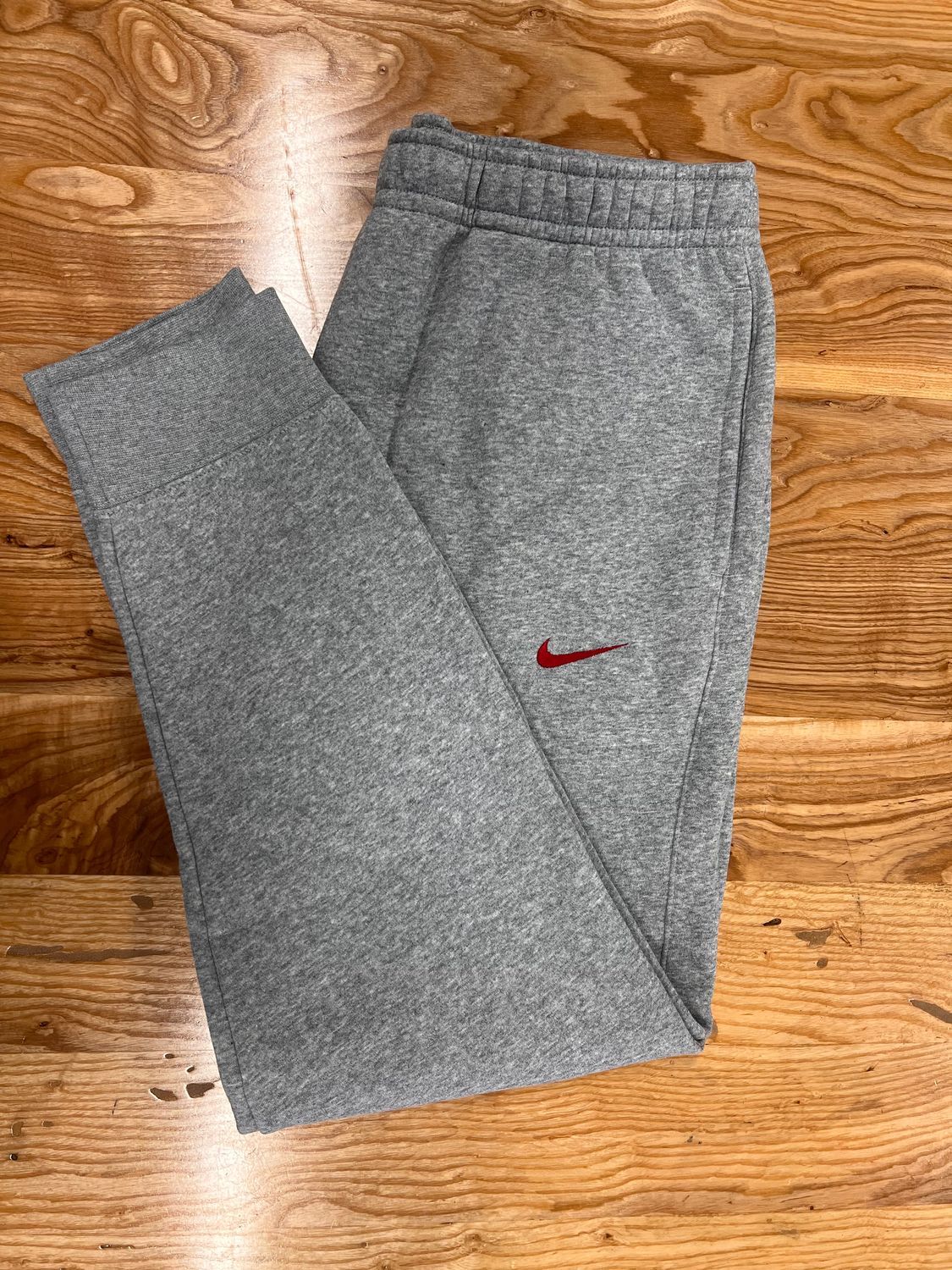 Nike Grey Red Swoosh Sweatpants