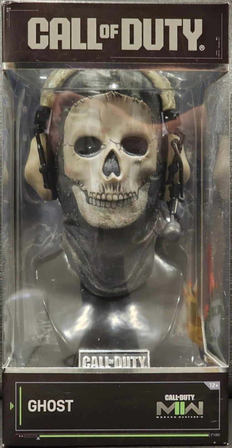 Call of Duty "Ghost Bust Statue - 8-inch Bust Statue Including Mask, Decorative Headphones, and Weighted Display Stand