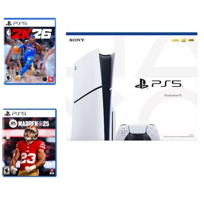 Sony PlayStation 5 Disc Edition Plus NBA 2K26 &amp; NFL 2K25 Bundle