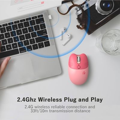Wireless Compact Silent Mouse with Cute Cat Design