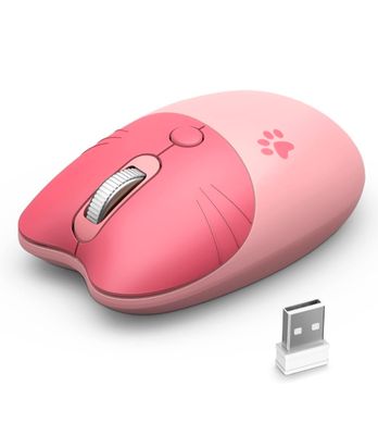 Wireless Compact Silent Mouse with Cute Cat Design
