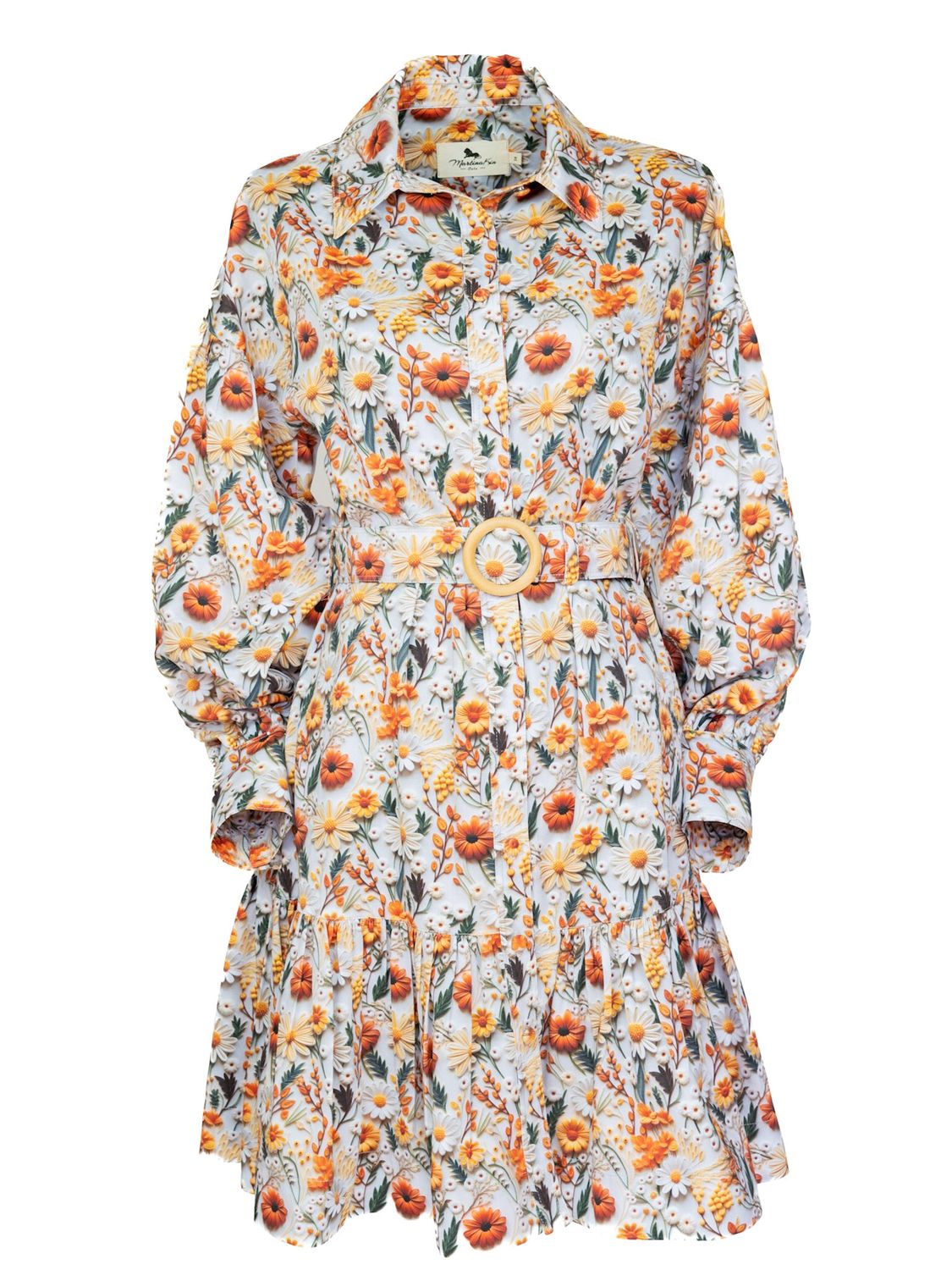 Summer Floral Premium-Cotton Shirtdress