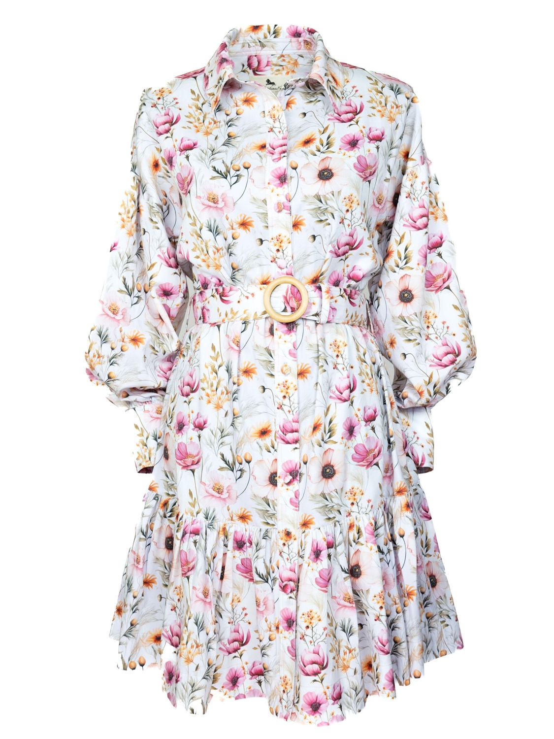 Romantica floral Premium-Cotton Shirtdress