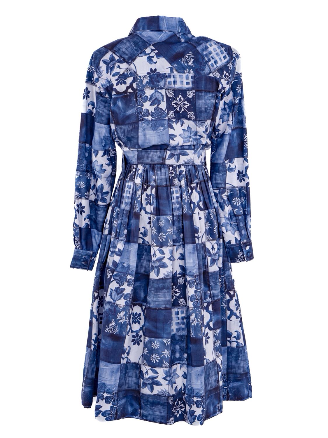 Premium-Cotton Patchwork Shirtdress