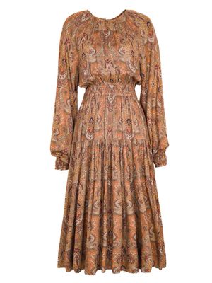 Baroque Viscose Midi Dress