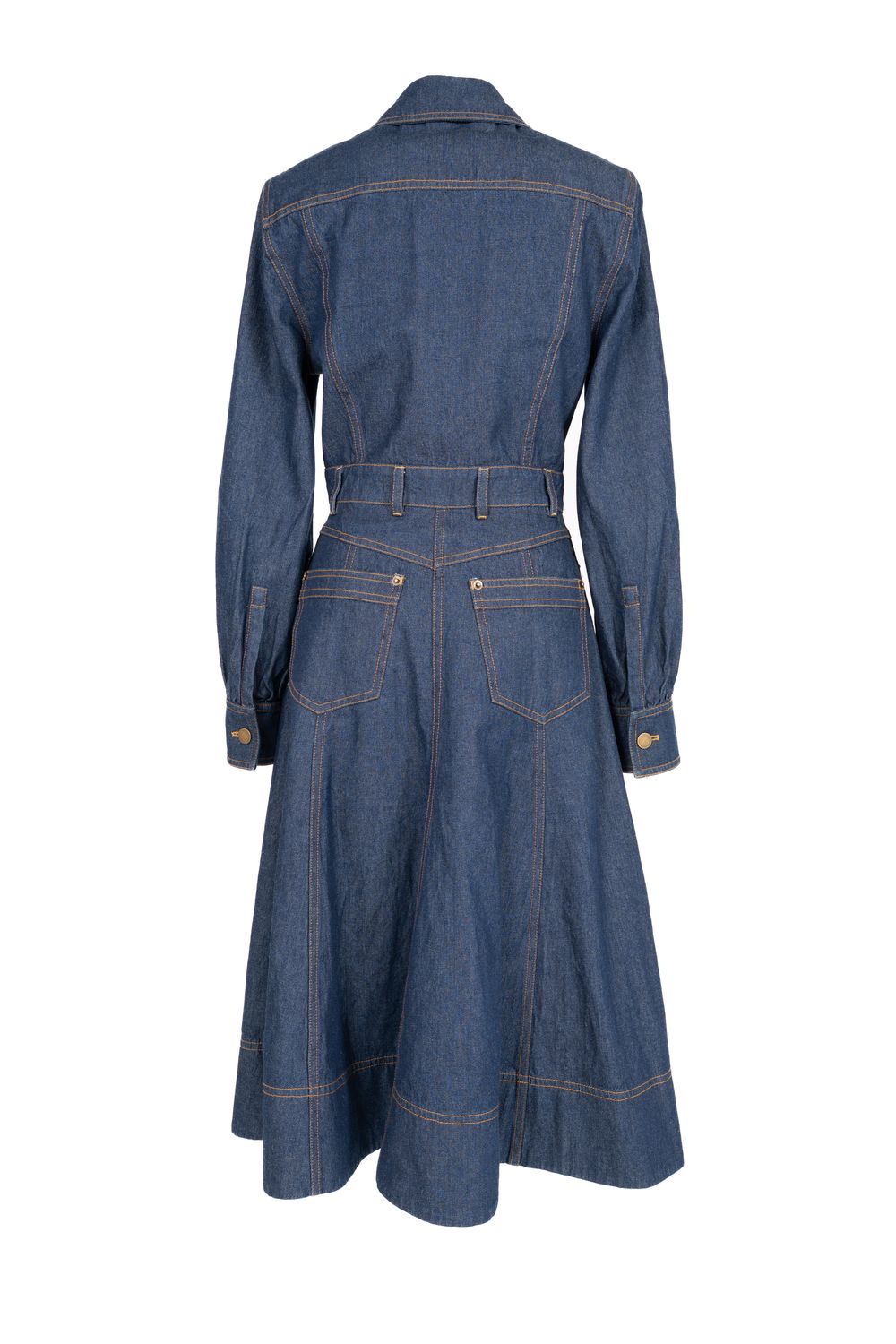 Elegant Denim Midi Shirtdress