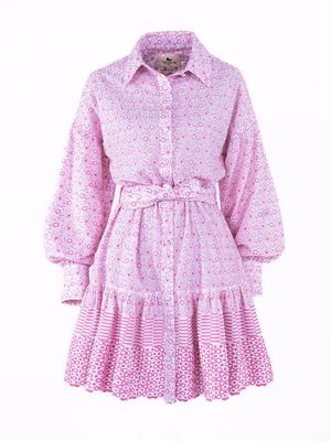 Cotton Embroidered Mini Dress