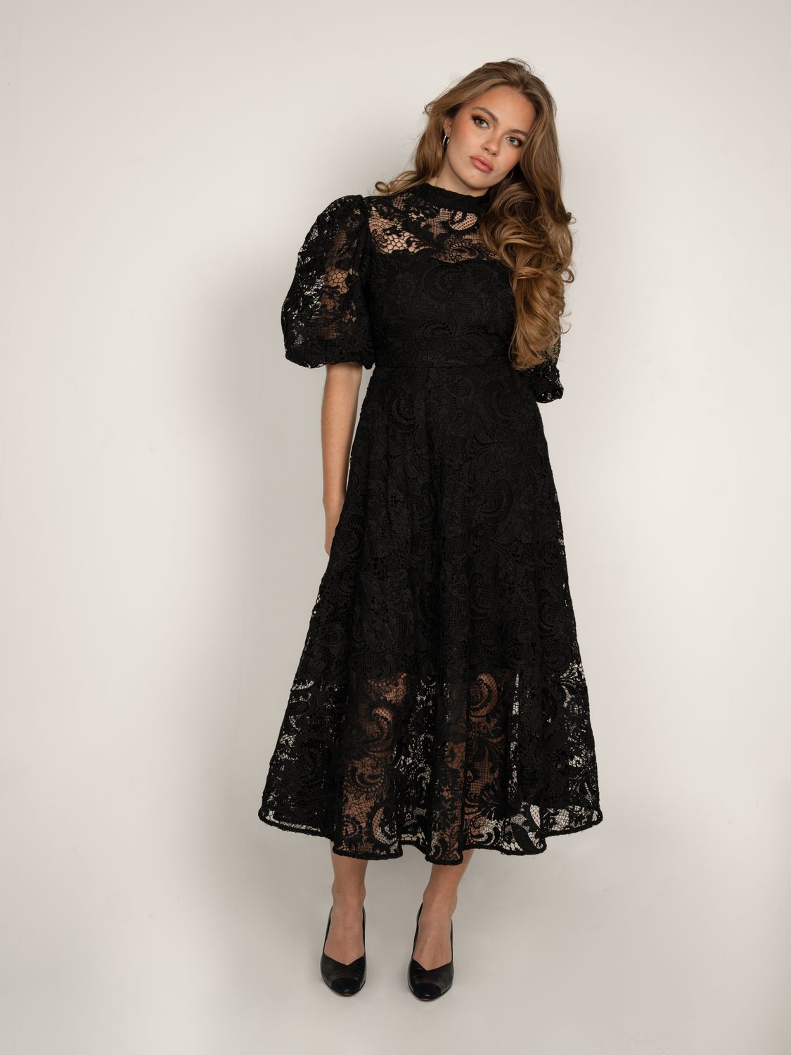 Lace Maxi  Dress Black
