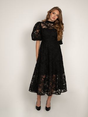 Lace Maxi  Dress Black