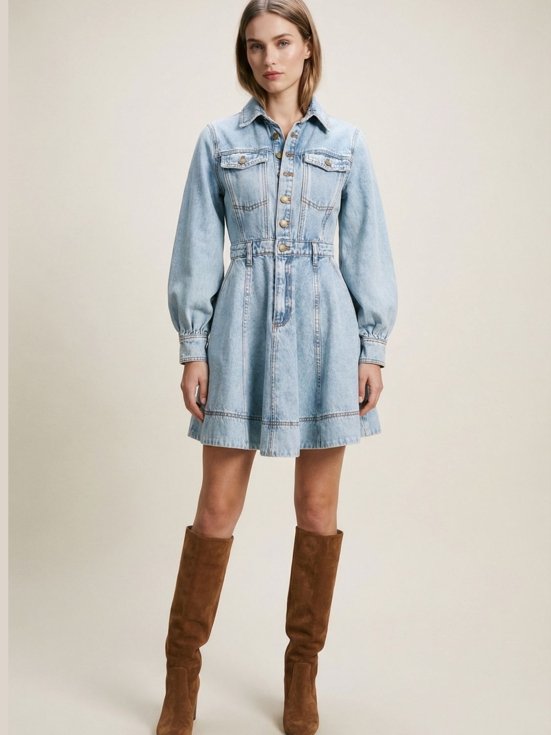 Broderi Maxi Kjole - Svart