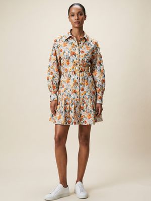 Premium-bomull Kjole med Belte - Sommer blomster