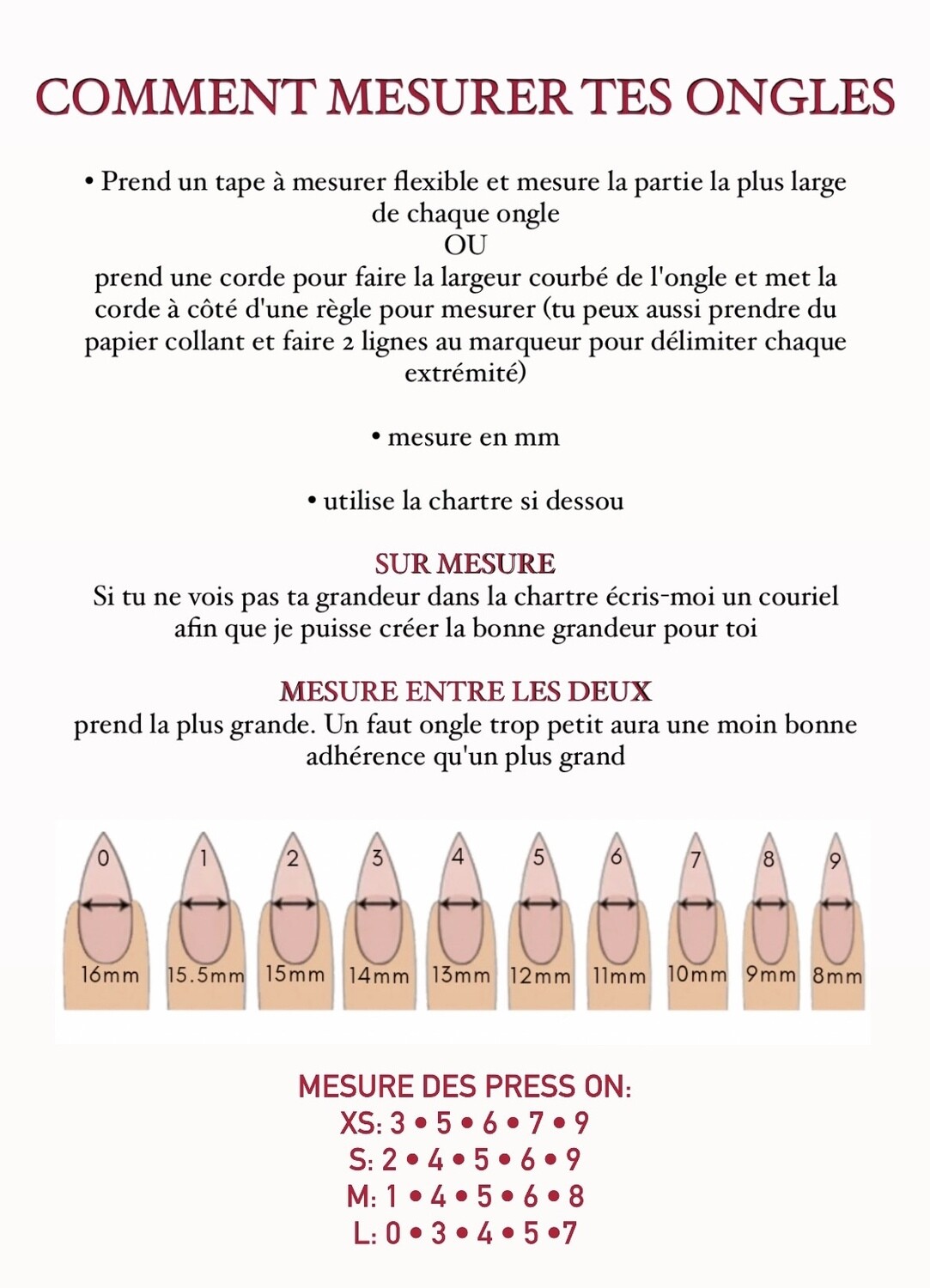 Comment mesurer tes ongles / How to measure your nails