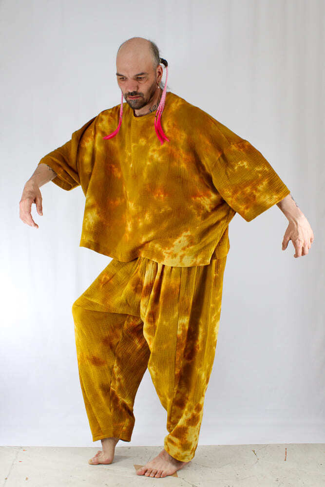 TIE DYE PANTS PLUNDA / OCHRE