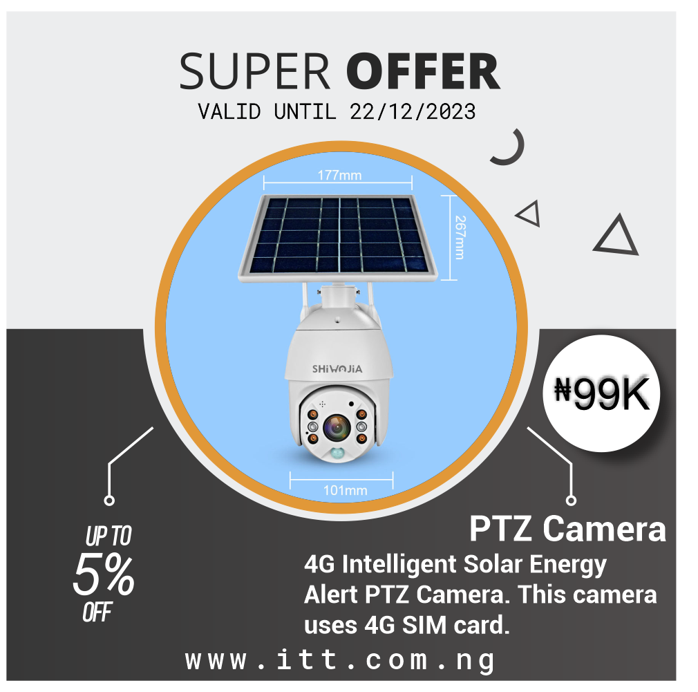 4G Intelligent Alert Solar PTZ Camera - 4G Intelligent Alert Solar PTZ  Camera - ITT | INKOKO TECHNOLOGIES TECHNIQUES
