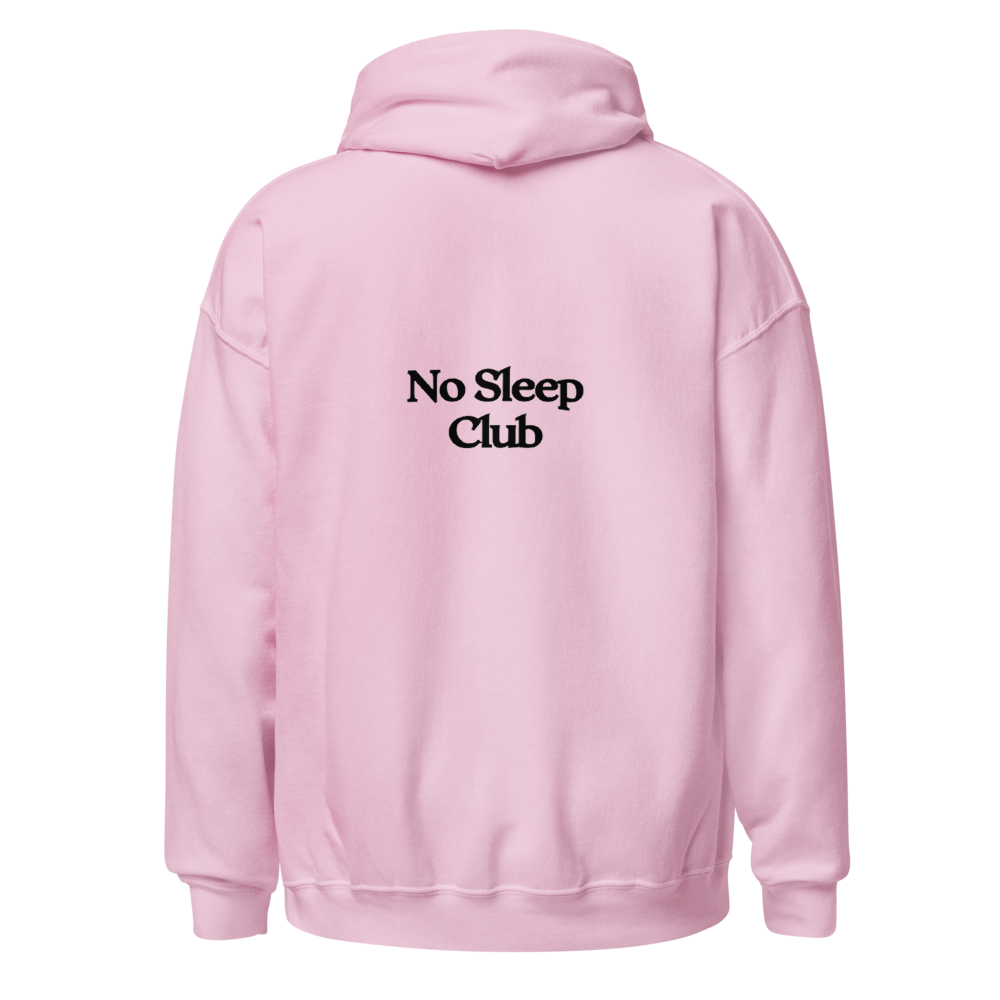 No Sleep Club Hoodie Baby Pink