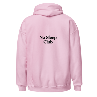 No Sleep Club Hoodie Baby Pink