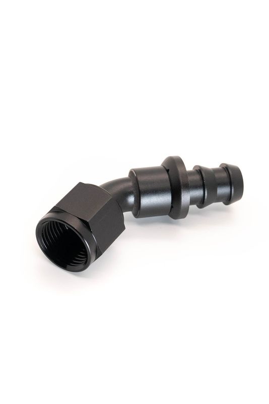 -8 45 Degree Push On Hose Fitting - Black