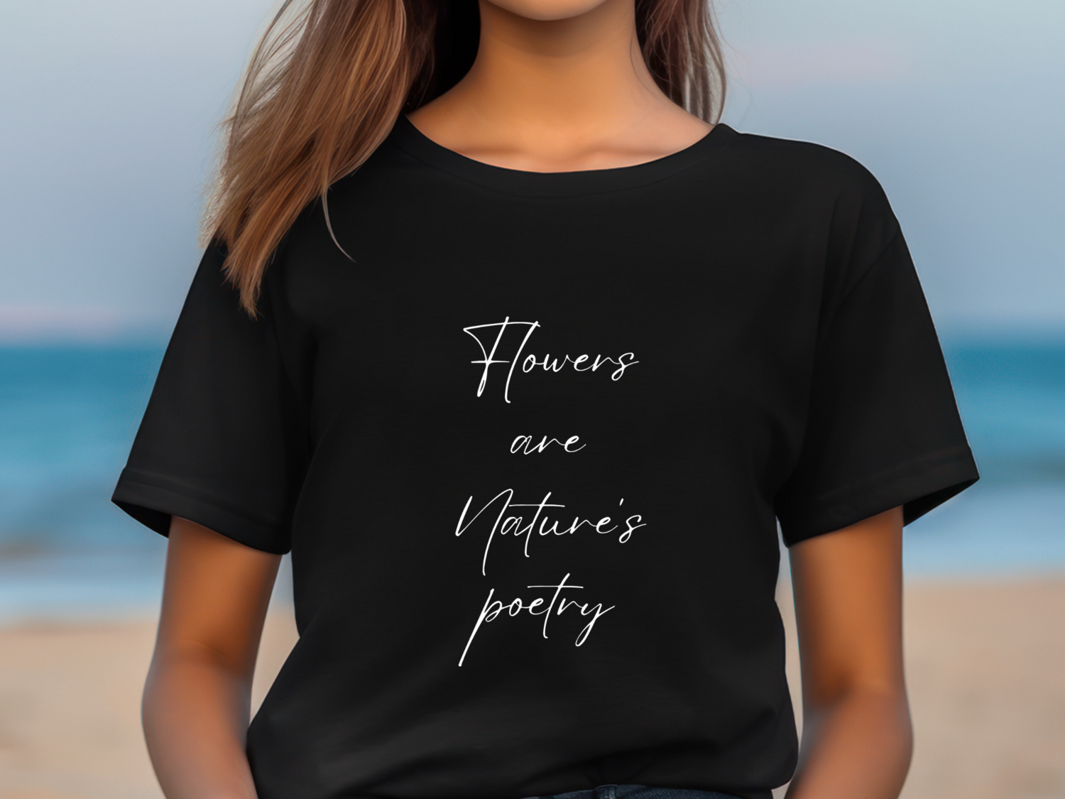 Flowers are Nature&#39;s Poetry loose fit T Shirt